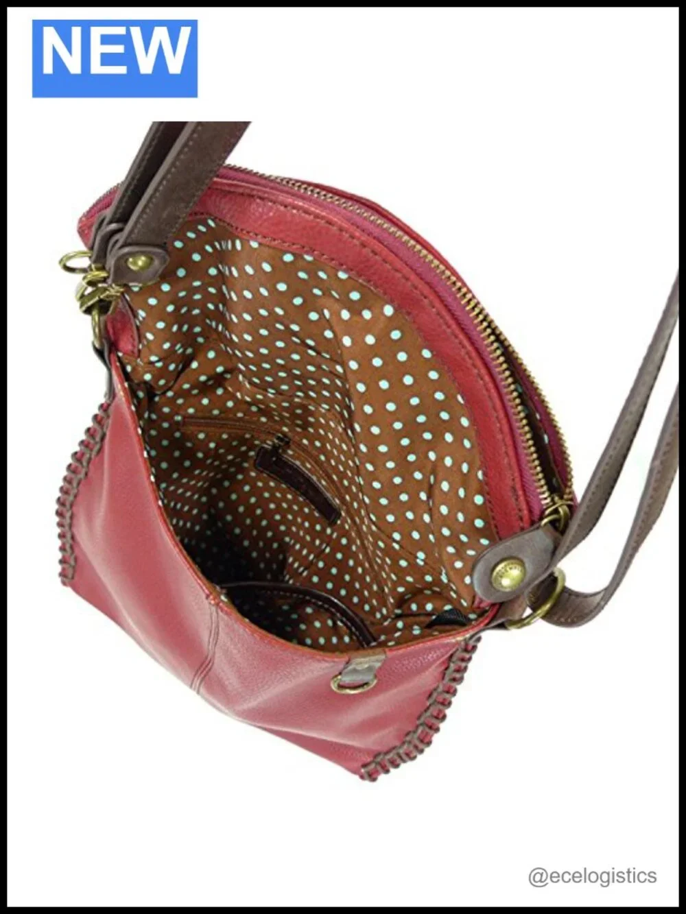 Vegan Leather Convertible Crossbody Satchel with Detachable Key Fob Charm